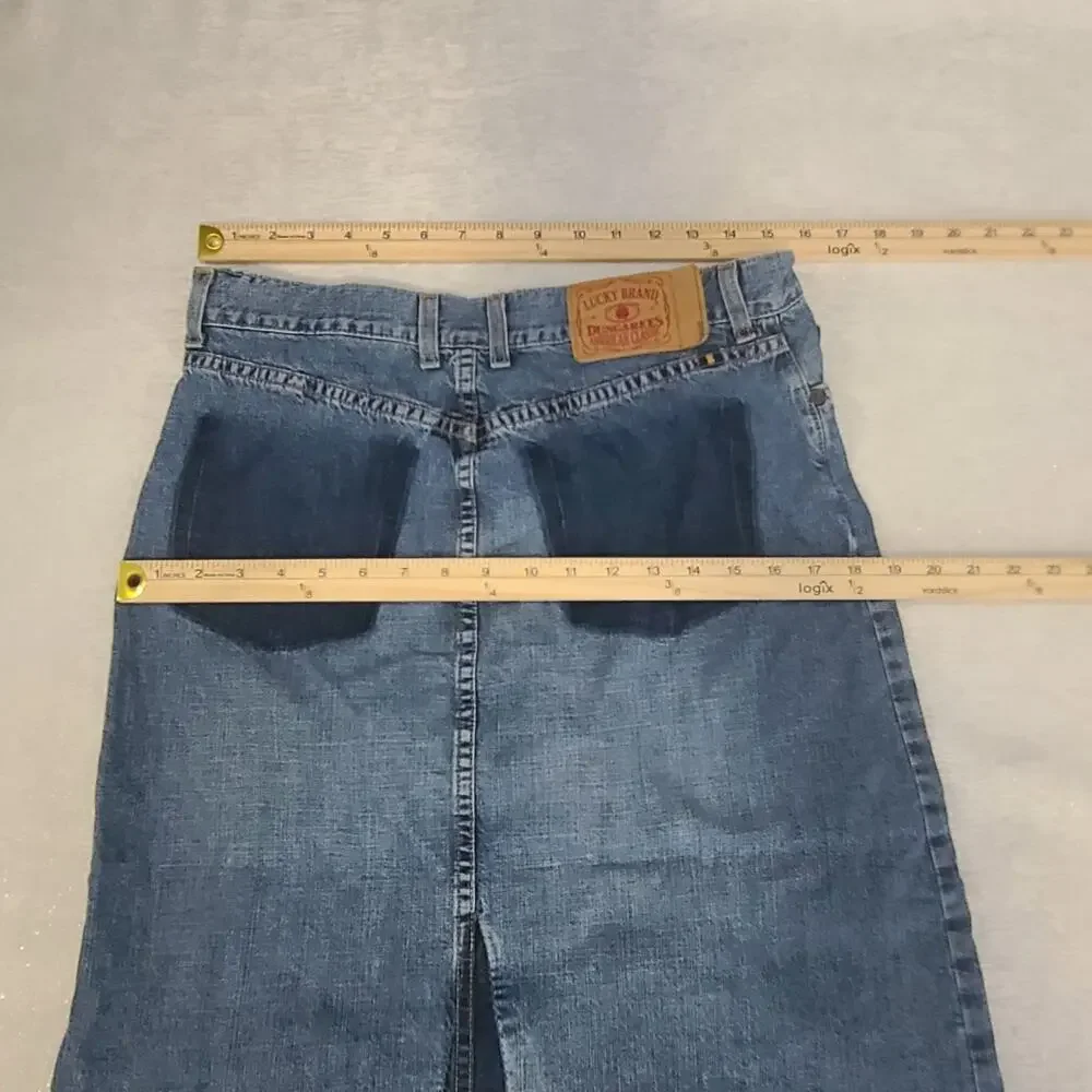 Lucky Brand Vintage Denim maxi women's jean skirt blue Size 6 Y2K 100% cotton - Picture 3 of 9